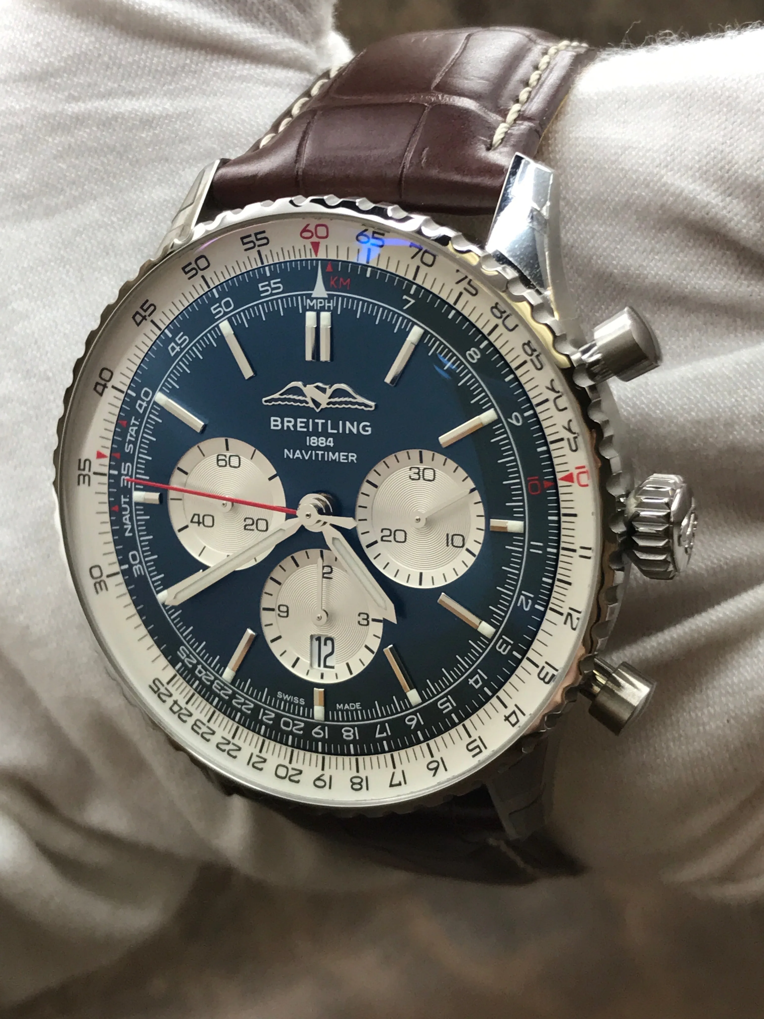 Breitling Navitimer B01 AB0137211C1P1 Blue Dial Automatic Men's Watch