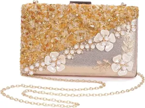 Bridal Wedding Purse Elegant Crossbody Women Evening Rhinestone Clutch Sparkly Crystal Handbag Pearl Beaded Shoulder