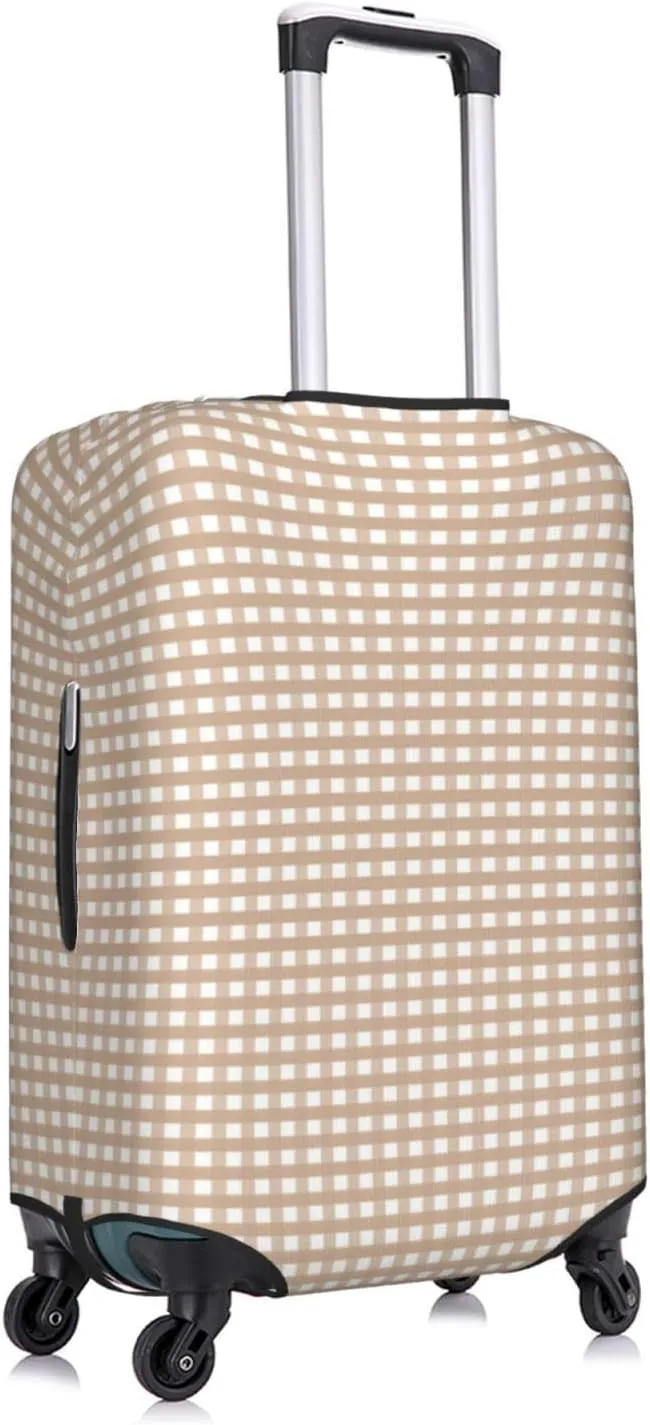 Brown Gingham Luggage Cover,Washable Suitcase Covers Fashion Luggage Covers,Anti-Scratch Suitcase Protector Cover