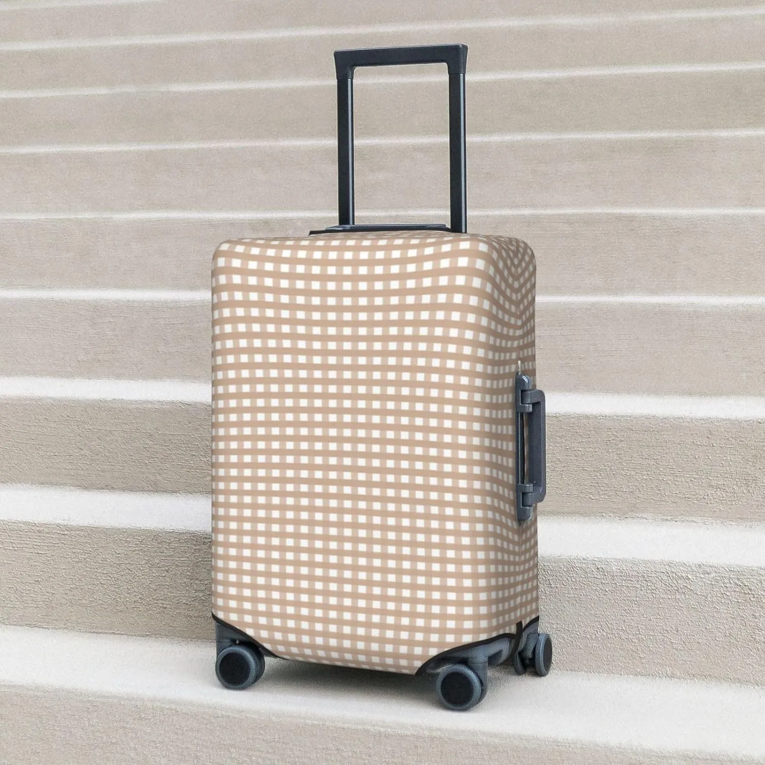 Brown Gingham Luggage Cover,Washable Suitcase Covers Fashion Luggage Covers,Anti-Scratch Suitcase Protector Cover
