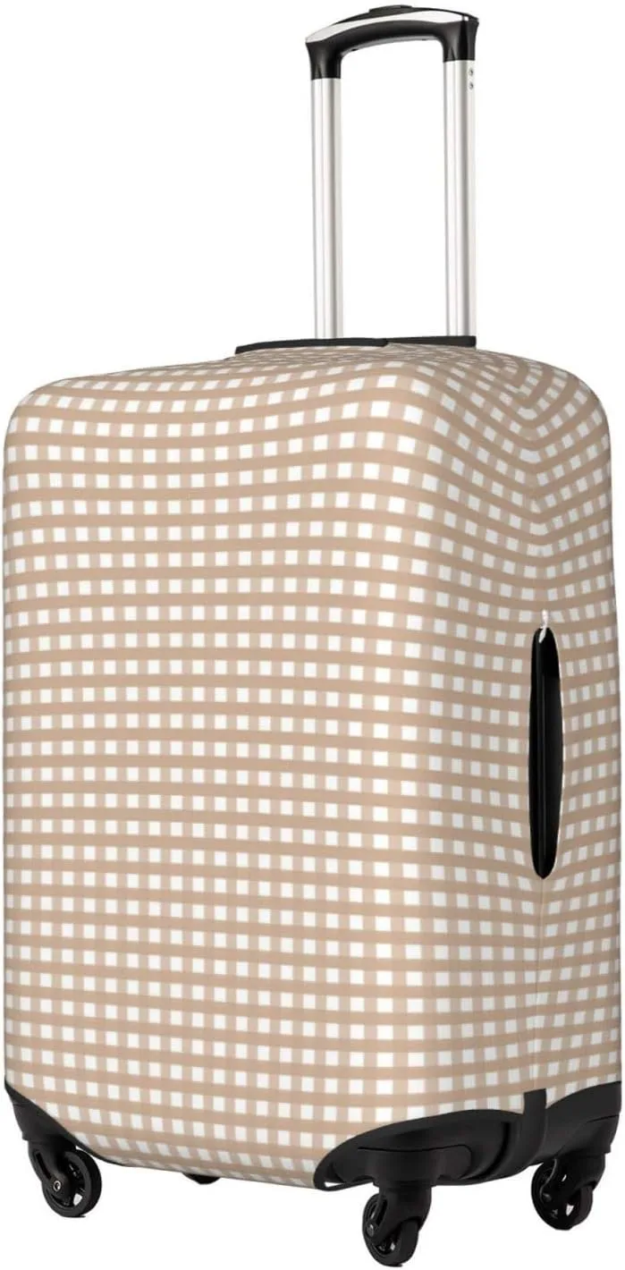 Brown Gingham Luggage Cover,Washable Suitcase Covers Fashion Luggage Covers,Anti-Scratch Suitcase Protector Cover