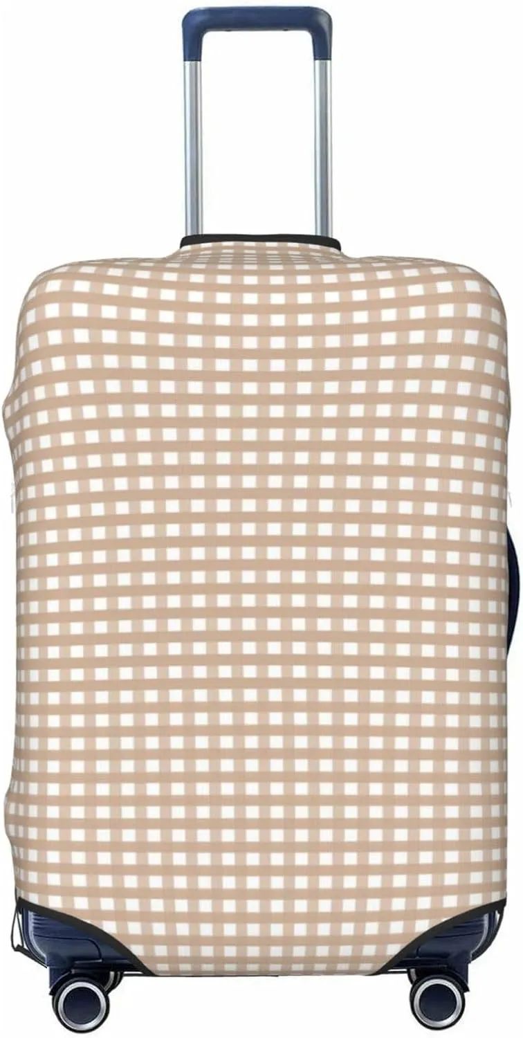 Brown Gingham Luggage Cover,Washable Suitcase Covers Fashion Luggage Covers,Anti-Scratch Suitcase Protector Cover