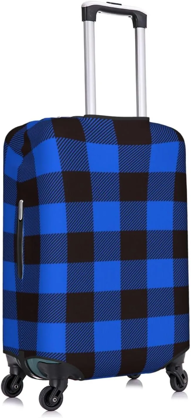 Buffalo Plaid Blue Black Luggage Cover,Washable Suitcase Covers Fashion Luggage Covers,Anti-Scratch Suitcase Protector Cover