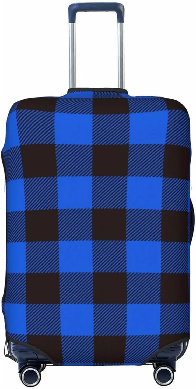 Buffalo Plaid Blue Black Luggage Cover,Washable Suitcase Covers Fashion Luggage Covers,Anti-Scratch Suitcase Protector Cover