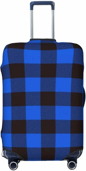 Buffalo Plaid Blue Black Luggage Cover,Washable Suitcase Covers Fashion Luggage Covers,Anti-Scratch Suitcase Protector Cover