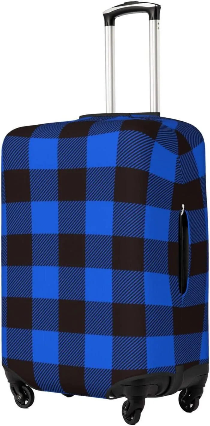 Buffalo Plaid Blue Black Luggage Cover,Washable Suitcase Covers Fashion Luggage Covers,Anti-Scratch Suitcase Protector Cover