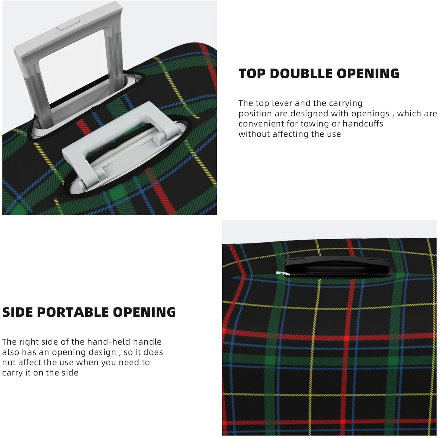 Buffalo Plaid Dark Green Luggage Cover,Washable Suitcase Covers Fashion Luggage Covers,Anti-Scratch Suitcase Protector Cover