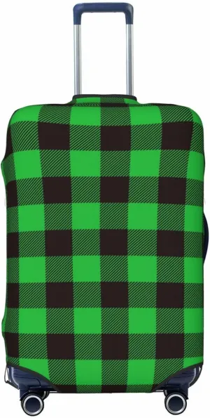 Buffalo Plaid Green Black Luggage Cover,Washable Suitcase Covers Fashion Luggage Covers,Anti-Scratch Suitcase Protector Cover