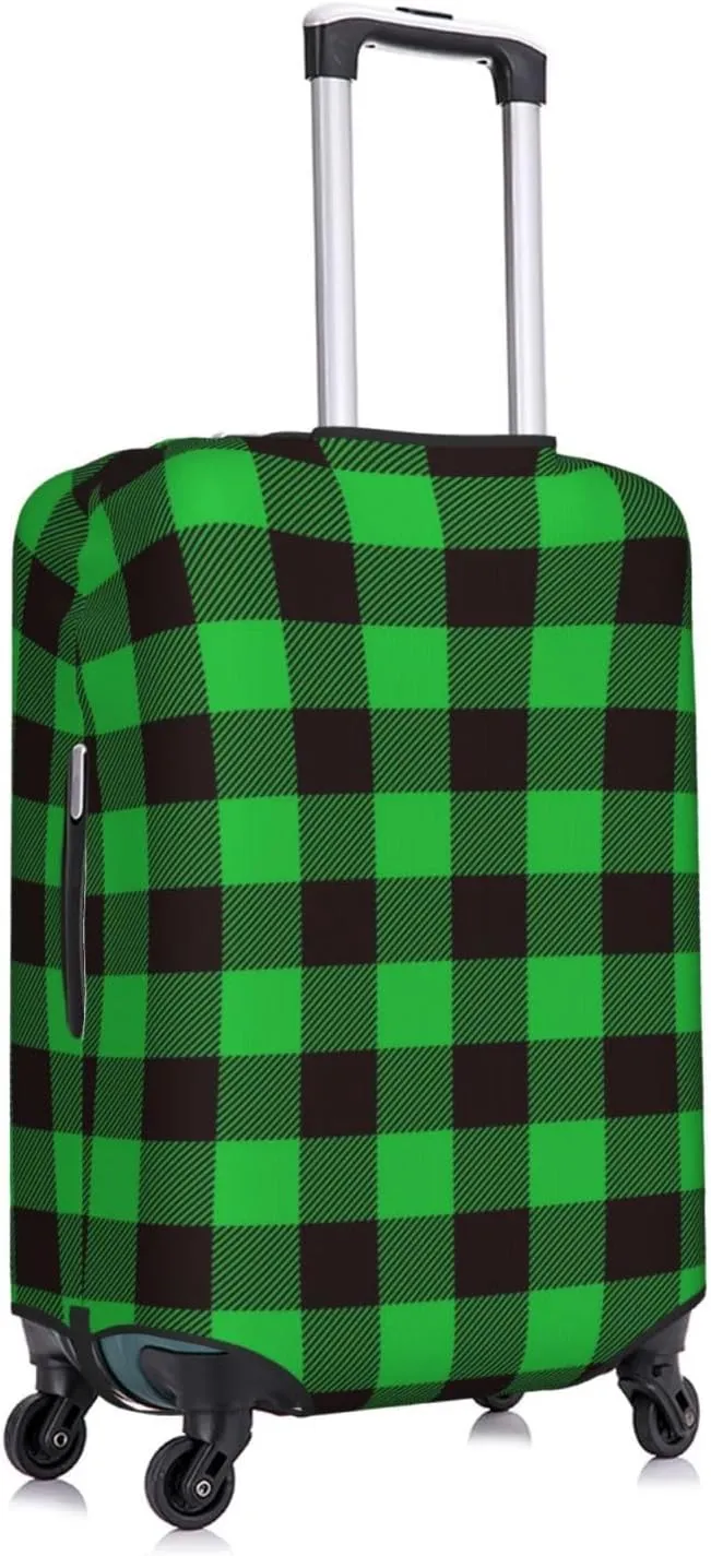 Buffalo Plaid Green Black Luggage Cover,Washable Suitcase Covers Fashion Luggage Covers,Anti-Scratch Suitcase Protector Cover