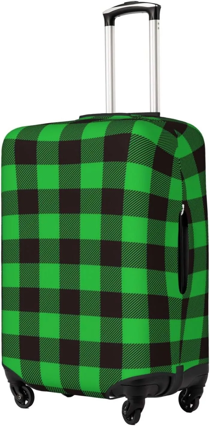 Buffalo Plaid Green Black Luggage Cover,Washable Suitcase Covers Fashion Luggage Covers,Anti-Scratch Suitcase Protector Cover