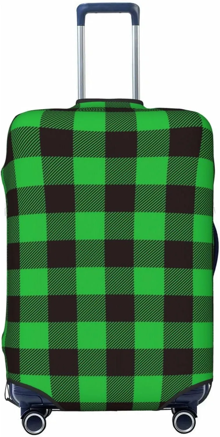 Buffalo Plaid Green Black Luggage Cover,Washable Suitcase Covers Fashion Luggage Covers,Anti-Scratch Suitcase Protector Cover