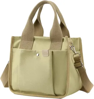 Canvas Tote Bags for Women Small Canvas Crossbody Bag Satchel Purses Multi-pocket Handbags Casual Work Bags 2023
