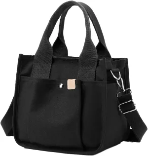 Canvas Tote Bags for Women Small Canvas Crossbody Bag Satchel Purses Multi-pocket Handbags Casual Work Bags 2023