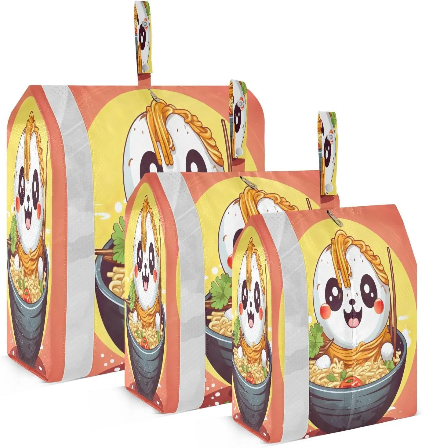 Cartoon Noodles Packing Cubes for Travel 3 Set Travel Organizer Bags Luggage Organizer Bags for Carry On