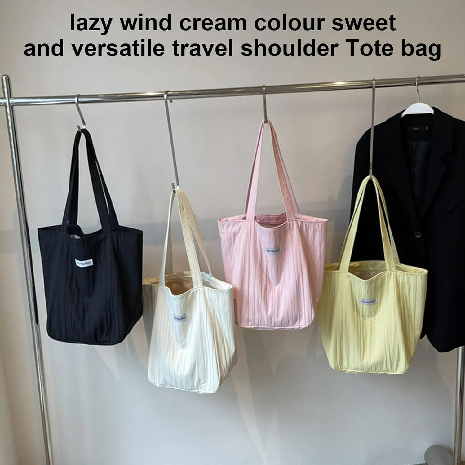 Casual Korean Bucket Bag for Women Spacious Single Shoulder Bags Large Handbag Underarm Purse Fashion Accessory