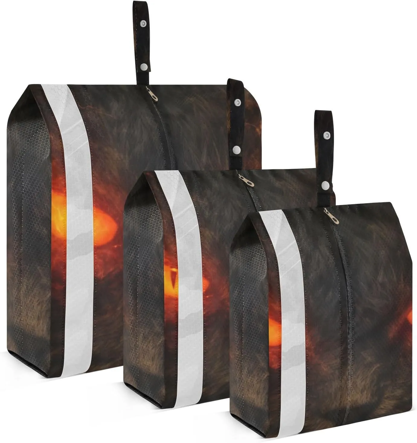 Cat Fire Eyes Packing Cubes Set of 3, Lightweight Travel Luggage Organizers Foldable Bags for Easy Packing and Organization