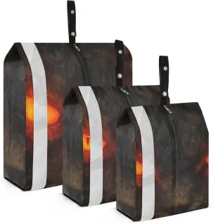 Cat Fire Eyes Packing Cubes Set of 3, Lightweight Travel Luggage Organizers Foldable Bags for Easy Packing and Organization