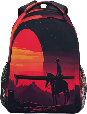 CEBUGI Travel Backpack for women men Cowboy Riding lightweight Laptop Backpack College bookbag Casual Daypack
