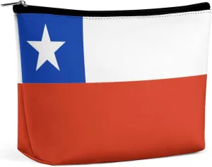 Chile Flag Travel Cosmetic Bag Lightweight Makeup Organizer for Women