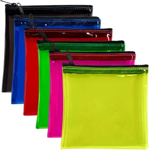 Clear 6PCS Mini Card Zipper Bag,5.9"x5.9",Lipstick Data Cable Card Accessory Organizer,Travel Small Storage Bag (6PCS-5.9x5.9inch)