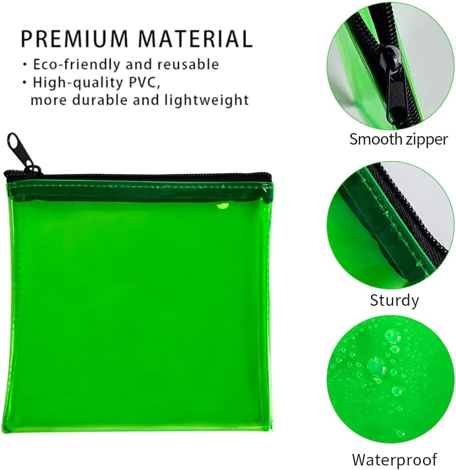 Clear 6PCS Mini Card Zipper Bag,5.9"x5.9",Lipstick Data Cable Card Accessory Organizer,Travel Small Storage Bag (6PCS-5.9x5.9inch)