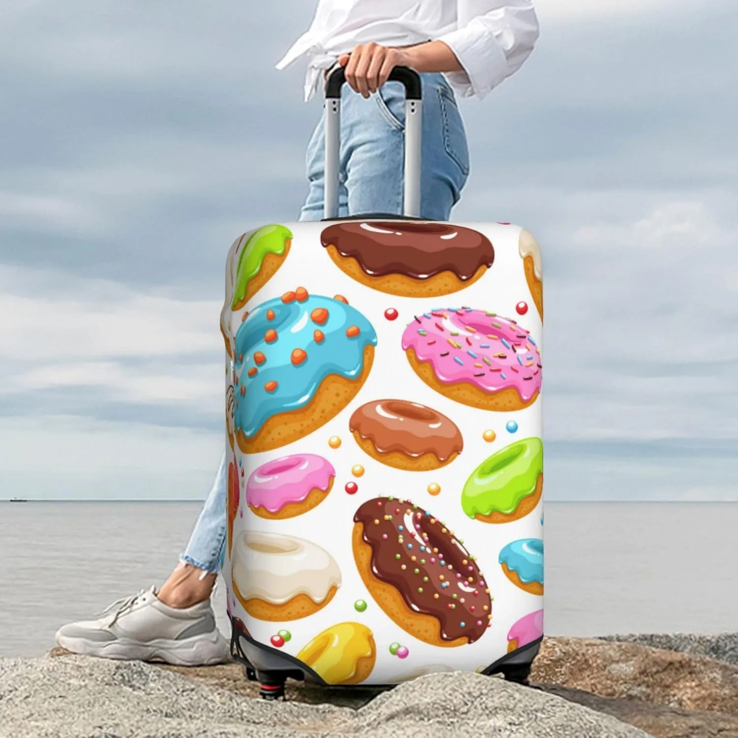 Color Donut Luggage Cover,Washable Suitcase Covers Fashion Luggage Covers,Anti-Scratch Suitcase Protector Cover