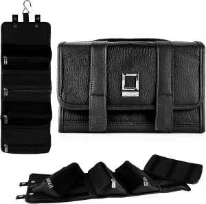 Compact Foldable Travel Toiletry Kit Bag with 4 Removable Pouches, Dopp Kit Bathroom Bag for Cosmetic, Makeup, Personal Hygiene Items, Washkit