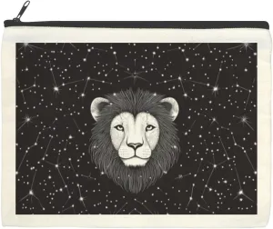Cosmic starry lion Makeup Bag for Purse Canvas Waterproof Cosmetic Bags for Women Zipper Travel Toiletry Makeup Bags