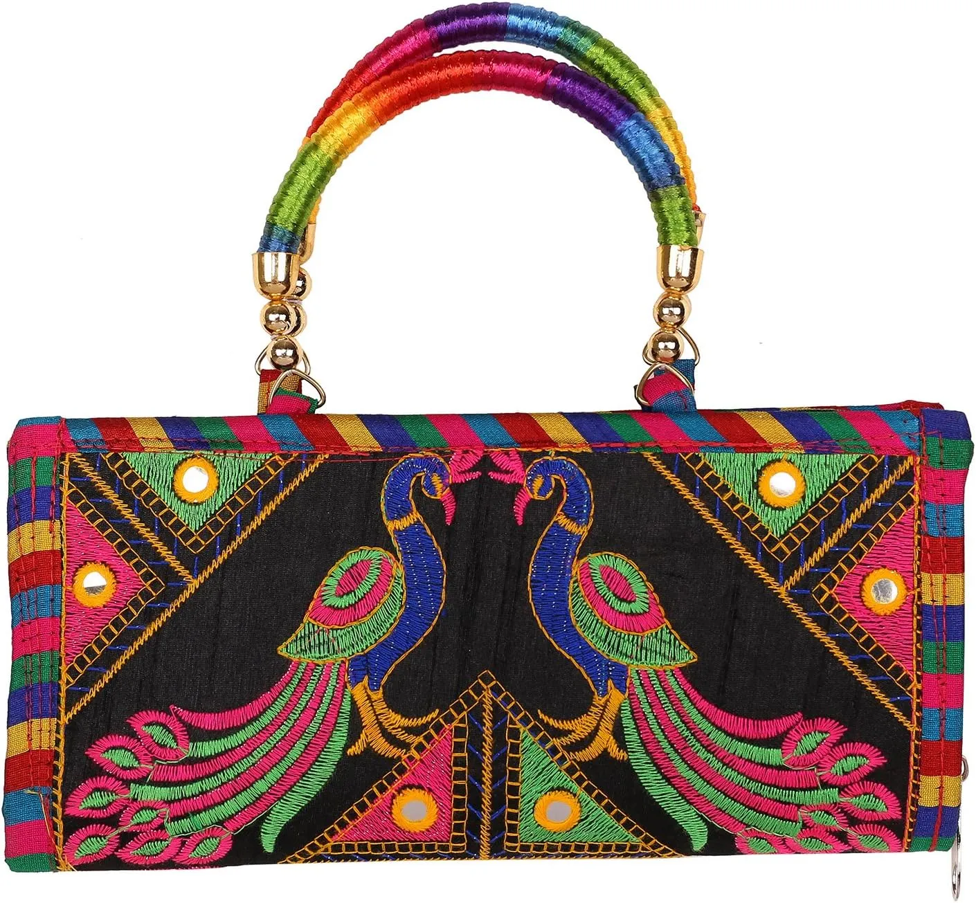 Craft Trade Clutch Bags for Women - Rajasthani Hand Embroidered Mini Crossbody Bag Women's Cluches for Wedding Party Gifts