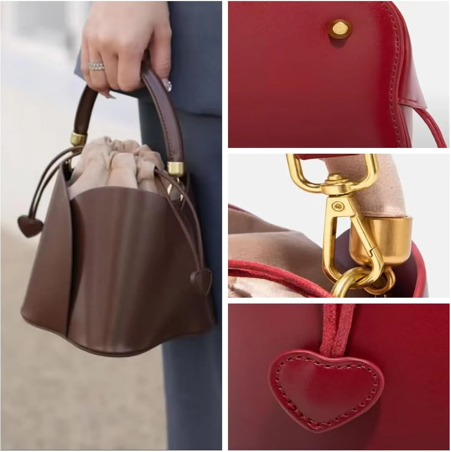 Creative Petal Bag Versatile Lady Noble and Elegant Crossbody Bags Versatile Purses(Brown)