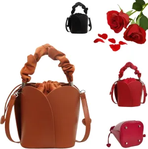 Creative Petal Bag Versatile Lady Noble and Elegant Crossbody Bags Versatile Purses(Brown)