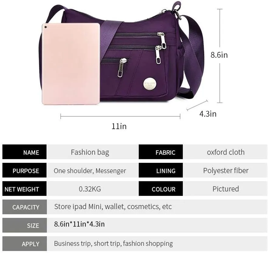 Crossbody Bags for Women Casual Handbags & Shoulder Bags Nylon Tote Bag Lightweight Waterproof Messenger Bag Anti Theft Bag