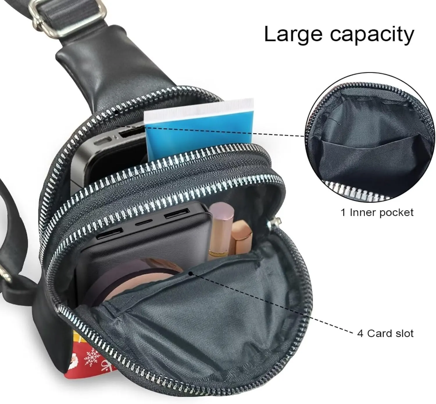Crossbody Bags for Women, Christmas Snowflake Leather Bags for Women Waterproof Portable Shoulder Purse Fashion Chest Bags Lightweight to Store Items