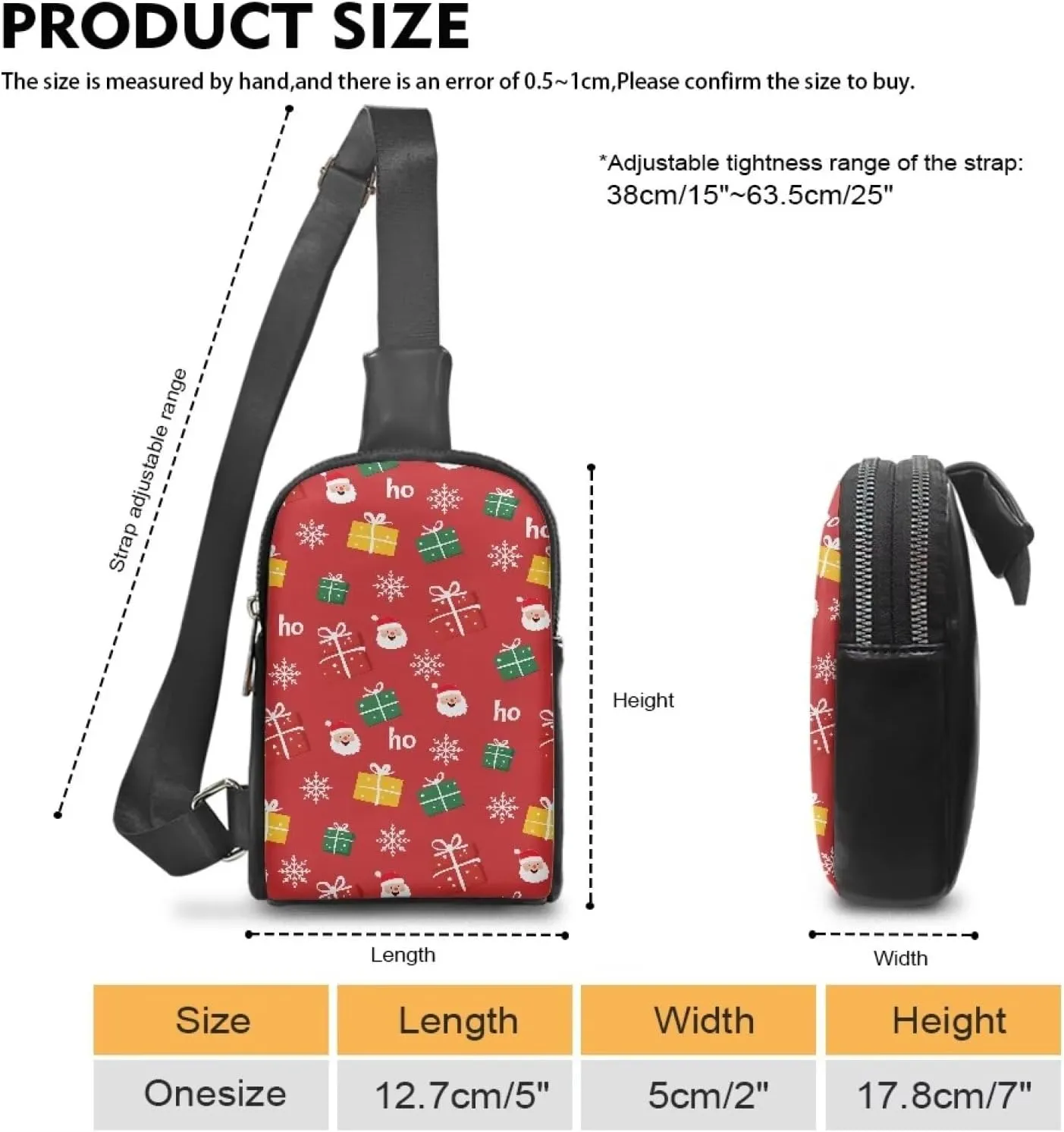 Crossbody Bags for Women, Christmas Snowflake Leather Bags for Women Waterproof Portable Shoulder Purse Fashion Chest Bags Lightweight to Store Items