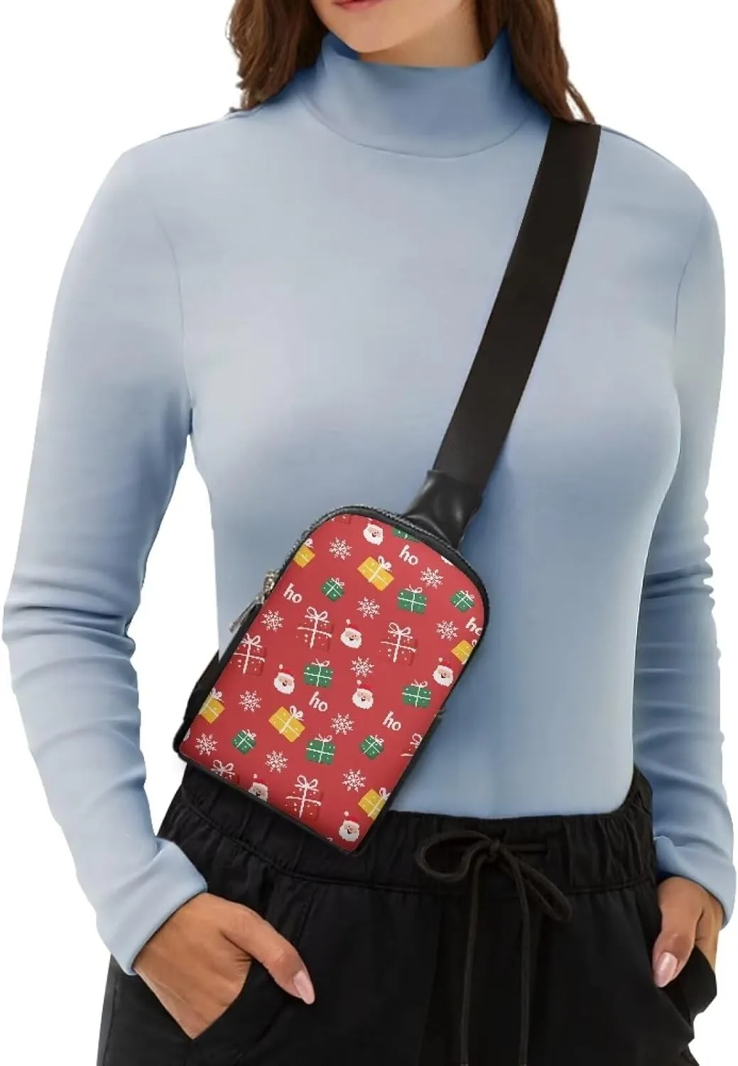 Crossbody Bags for Women, Christmas Snowflake Leather Bags for Women Waterproof Portable Shoulder Purse Fashion Chest Bags Lightweight to Store Items