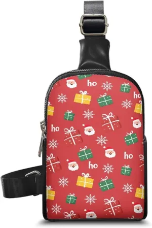 Crossbody Bags for Women, Christmas Snowflake Leather Bags for Women Waterproof Portable Shoulder Purse Fashion Chest Bags Lightweight to Store Items