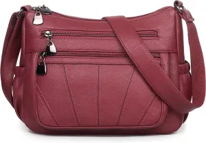 Crossbody Purse for Women Ladies Soft PU Leather Shoulder Bag Medium Roomy Handbag Fashion Tote Top Handle Satchel