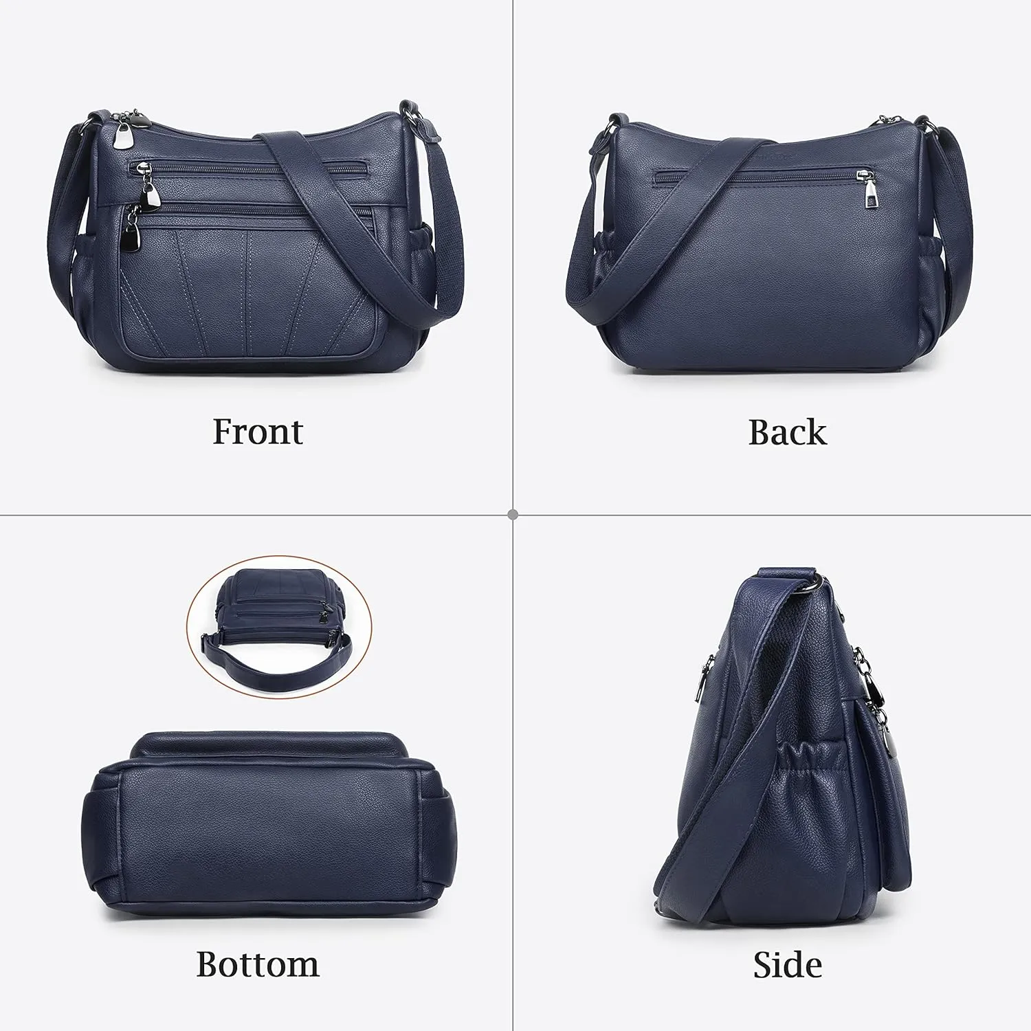 Crossbody Purse for Women Ladies Soft PU Leather Shoulder Bag Medium Roomy Handbag Fashion Tote Top Handle Satchel