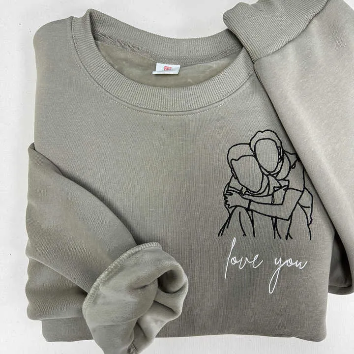 Custom Embroidered Roman Numeral Hoodie هودي بأرقام رومانية مطرزة حسب الطلب مع شحن مباشر كهدية للأزواج