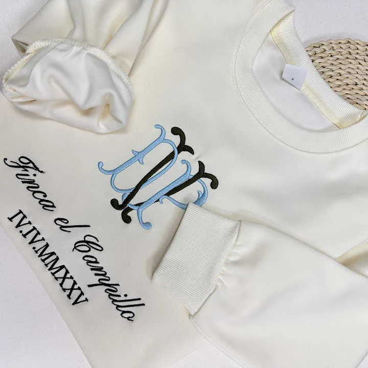 Custom Embroidered Roman Numeral Hoodie هودي بأرقام رومانية مطرزة حسب الطلب مع شحن مباشر كهدية للأزواج