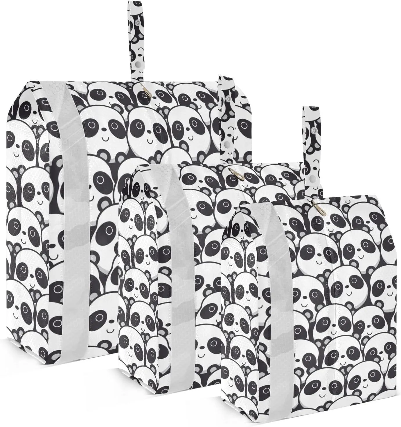 Cute Cartoon Panda Packing Cubes Set of 3, Lightweight Travel Luggage Organizers Foldable Bags for Easy Packing and Organization