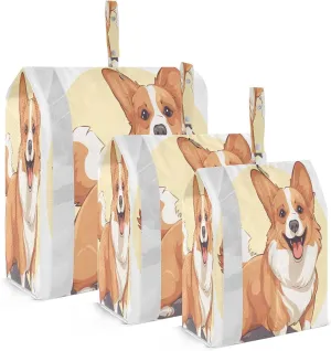 Cute Corgi Packing Cubes for Travel 3 Set Compression Travel Bags Suitcase Organizer Bags Set for Travel
