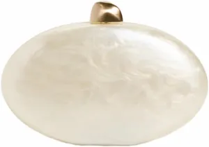Cute Pearl Acrylic Oval Shaped Clutch Trendy Egg Purses and Handbags Chain Crossbody Bags for Women Evening Party