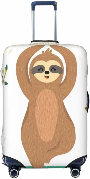 Cute Sloth In Yoga Pose Tree Luggage Cover,Washable Suitcase Covers Fashion Luggage Covers,Anti-Scratch Suitcase Protector Cover