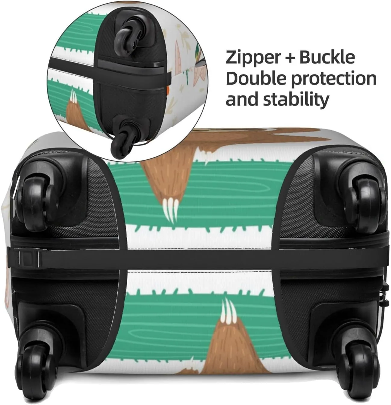 Cute Sloth In Yoga Pose Tree Luggage Cover,Washable Suitcase Covers Fashion Luggage Covers,Anti-Scratch Suitcase Protector Cover