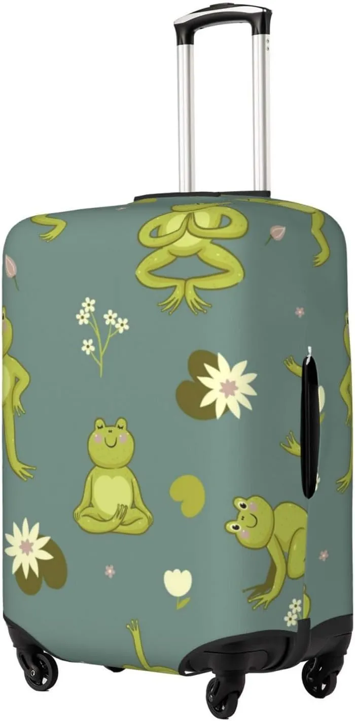 Cute Yoga Frogs Luggage Cover,Washable Suitcase Covers Fashion Luggage Covers,Anti-Scratch Suitcase Protector Cover