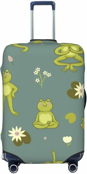Cute Yoga Frogs Luggage Cover,Washable Suitcase Covers Fashion Luggage Covers,Anti-Scratch Suitcase Protector Cover