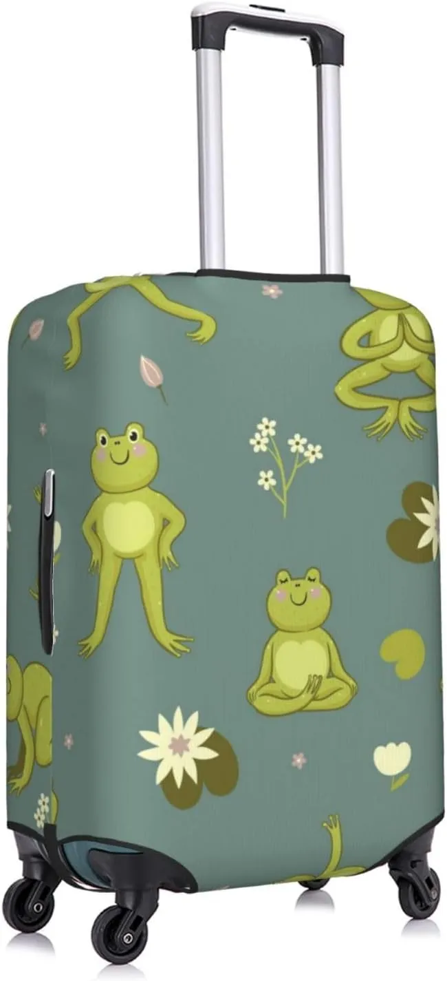 Cute Yoga Frogs Luggage Cover,Washable Suitcase Covers Fashion Luggage Covers,Anti-Scratch Suitcase Protector Cover
