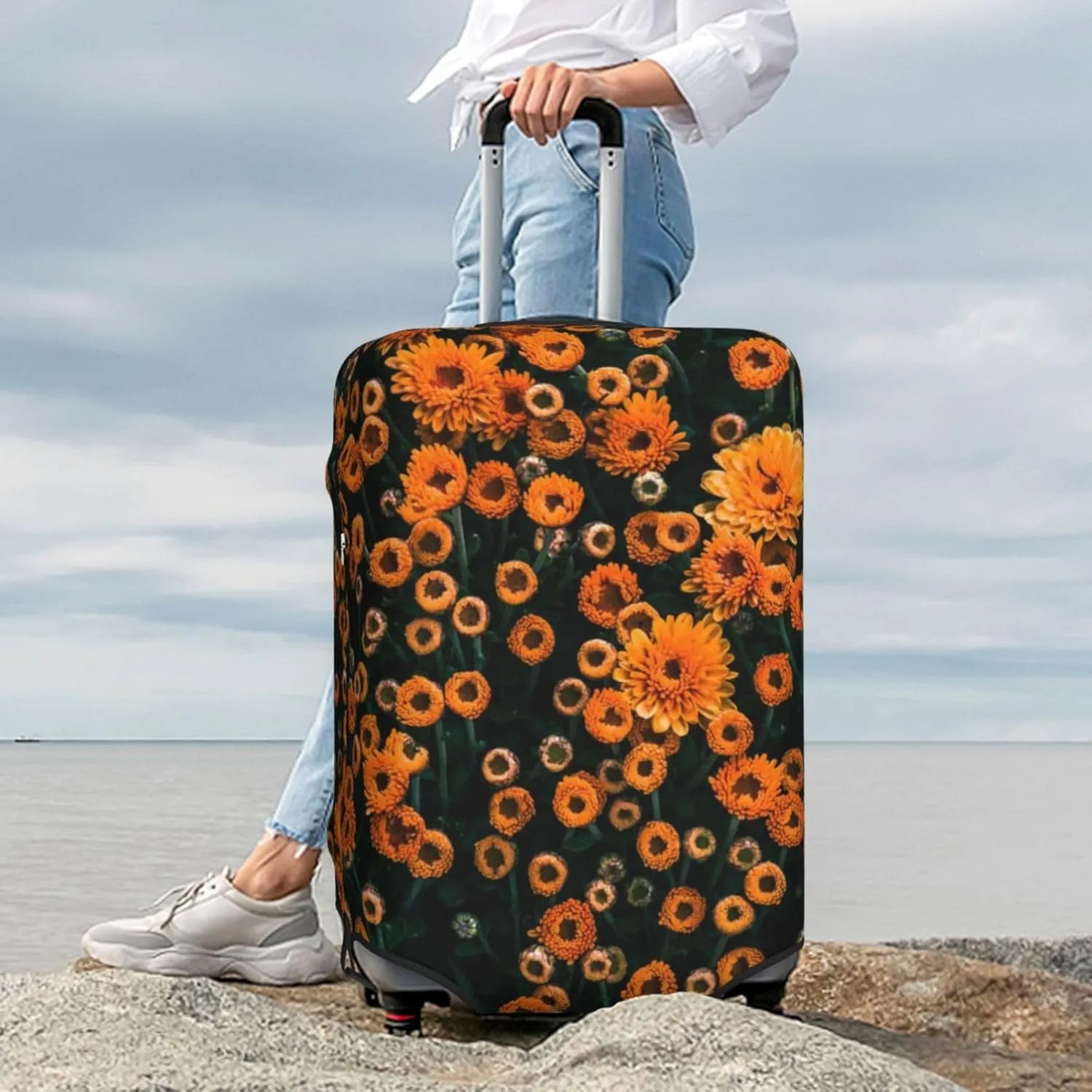 Daisies Luggage Cover,Washable Suitcase Covers Fashion Luggage Covers,Anti-Scratch Suitcase Protector Cover
