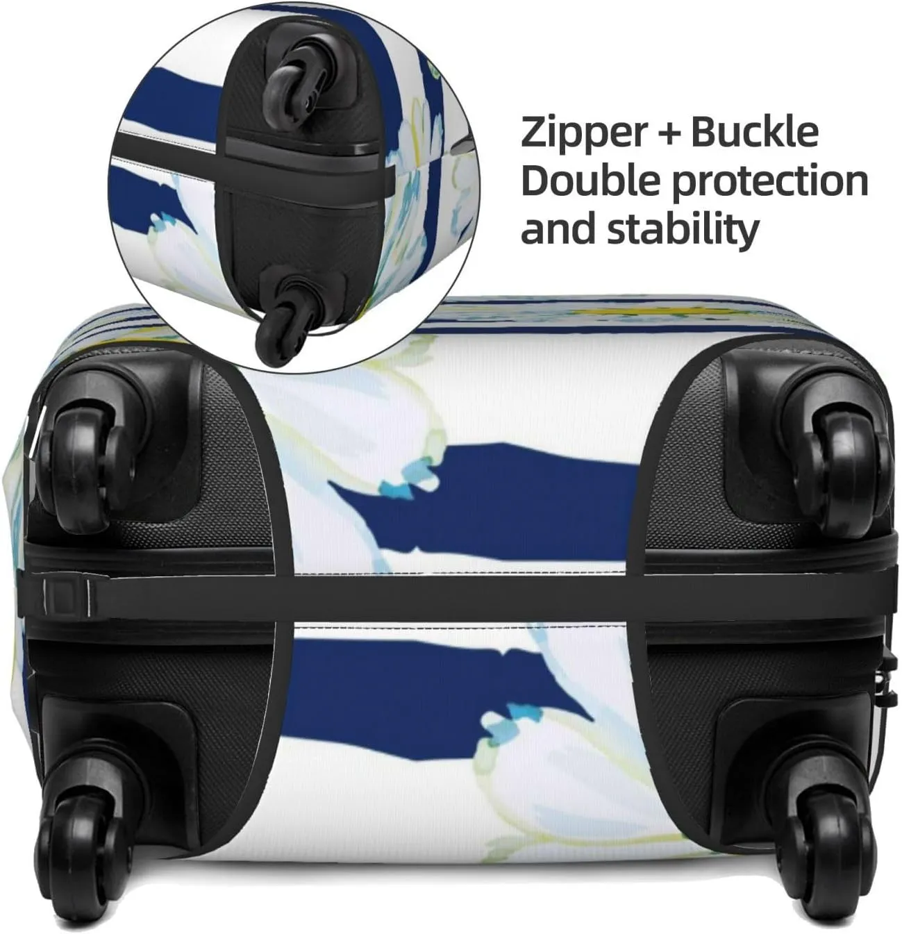 Daisy Striped Nautical Luggage Cover,Washable Suitcase Covers Fashion Luggage Covers,Anti-Scratch Suitcase Protector Cover